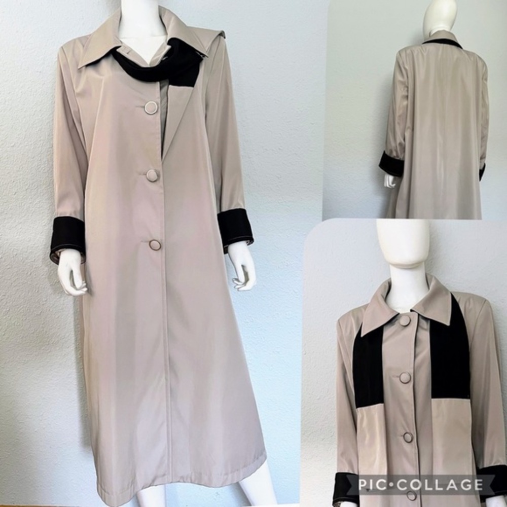 NWT WOMEN PLUS SIZE LONG TRENCH COAT SINGLE-BREASTED WITH SCARF‎ LINED COLLARED